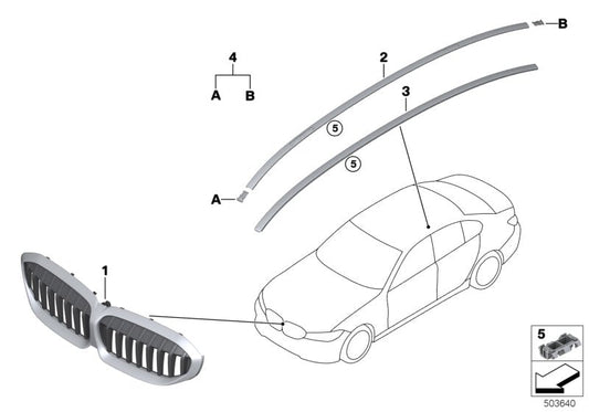 Genuine BMW 51138079742 G20 G21 Grill Front MPA ICAM (Inc. M340i & M340iX) | ML Performance US US Car Parts