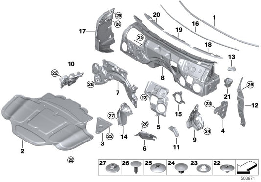 Genuine BMW 51488074348 F93 F92 F91 Sound Insulating Engine Hood (Inc. M8) | ML Performance US US Car Parts