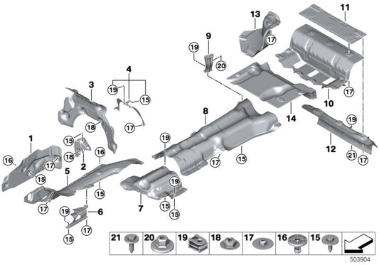 Genuine BMW 51488079982 F93 Heat Shield, Rear Muffler, Front (Inc. M8) | ML Performance US US Car Parts