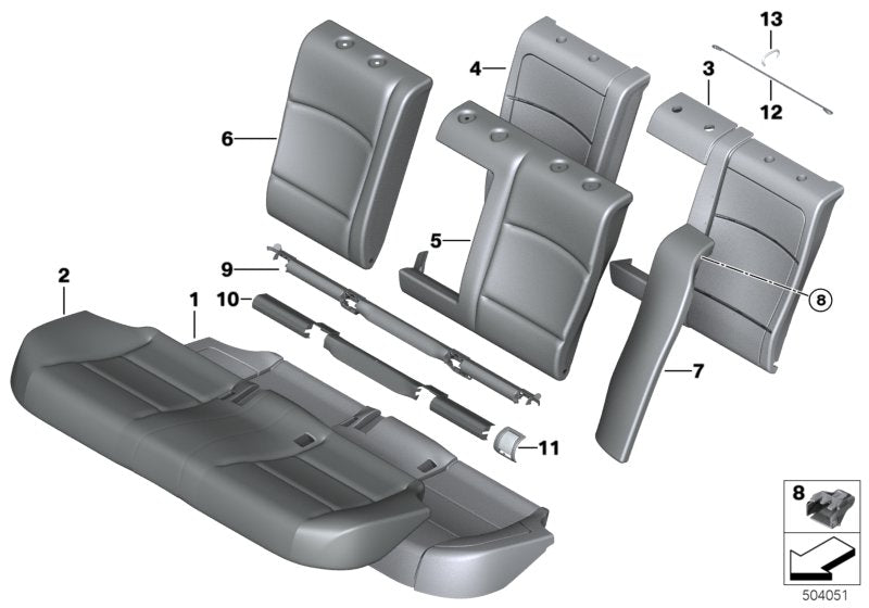 Genuine BMW 52207356839 Trim, Isofix, Outer Left ELFENBEIN WEISS (Inc. 520d, 535dX & 518d) | ML Performance US US Car Parts