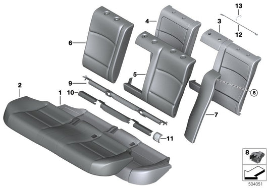 Genuine BMW 52207356839 Trim, Isofix, Outer Left ELFENBEIN WEISS (Inc. 520d, 535dX & 518d) | ML Performance US US Car Parts
