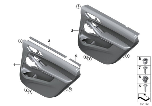 Genuine BMW 51429474269 G07 Door Trim Panel, Rear, Left ELFENBEINWEIß (Inc. X7) | ML Performance US US Car Parts