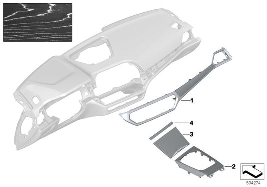 Genuine BMW 51167993083 G20 G21 Trim, Center Stack, Fineline Silver (Inc. 320d, 330i & 330e) | ML Performance US US Car Parts