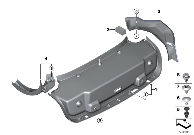 Genuine BMW 51499481284 F92 G15 Support, Trim, Water Channel Z-ABSTÜTZUNG (Inc. 840iX, 840i & M8) | ML Performance US US Car Parts