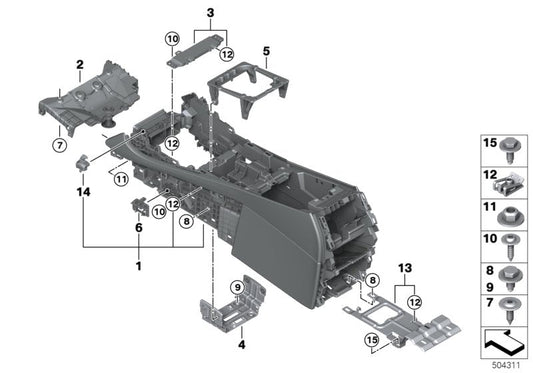 Genuine BMW 51169108361 G05 Center Console ELFENBEINWEISS (Inc. X5) | ML Performance US US Car Parts