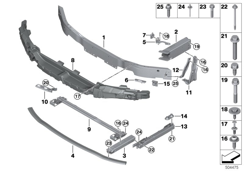 Genuine BMW 51137491658 F40 F44 Bracket, Air Flap, Top Right (Inc. 228iX, 118i & 218i) | ML Performance US US Car Parts