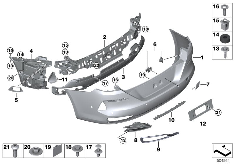 Genuine BMW 51129465377 G16 Kit, Mount For Pdc/Pma Sensor, Rear (Inc. 840dX, 840i & 840iX) | ML Performance US US Car Parts