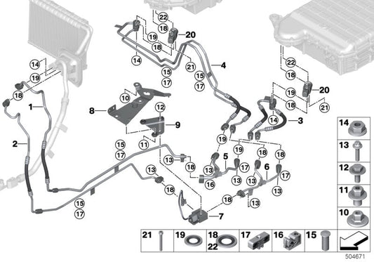 Genuine BMW 64126832852 G05 Bracket, Shutoff Valve Part 1 (Inc. X5 45eX) | ML Performance US US Car Parts