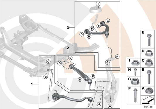 Genuine BMW 31122475229 F15 Wishbone Repair Kit Top Right VALUE LINE (Inc. X5) | ML Performance US US Car Parts