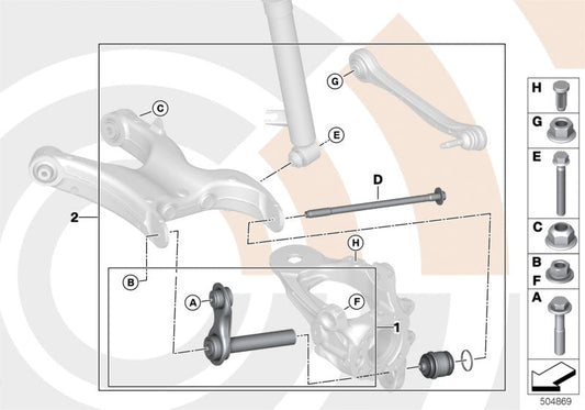 Genuine BMW 33322475049 F15 F16 Repair Kit Integral Link VALUE LINE (Inc. X6 40dX & X5) | ML Performance US US Car Parts