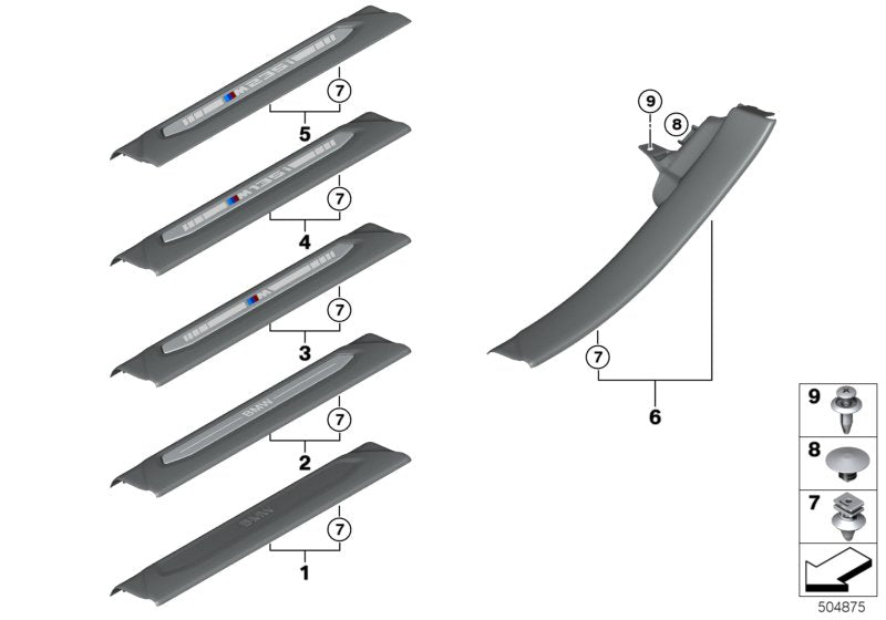 Genuine BMW 51478096787 F44 Cover Strip, Door Sill, Front M 235I (Inc. M235iX) | ML Performance US US Car Parts