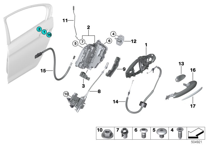 Genuine BMW 51227396809 G30 F90 G31 Drive Soft Close Automatic Left Rear (Inc. 520d ed, M550iX & M5) | ML Performance US US Car Parts