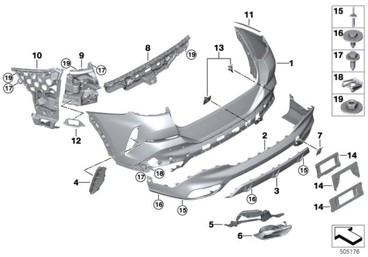 Genuine BMW 51128099247 G06 Bracket Pdc Exterior, Left Primed MSP (Inc. X6) | ML Performance US US Car Parts