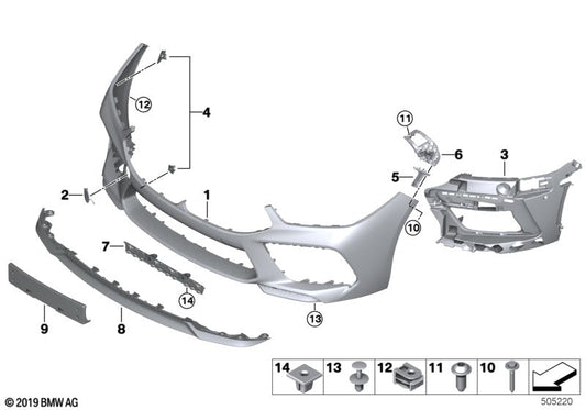 Genuine BMW 51118070762 F93 F92 F91 Insert, Bumper Front Right -M- (Inc. M8) | ML Performance US US Car Parts