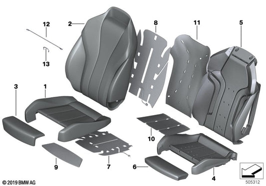 Genuine BMW 52108098609 G14 G16 G15 Cover Thigh Support Leather SCHWARZ (Inc. 840dX, 840i & M850iX) | ML Performance US US Car Parts