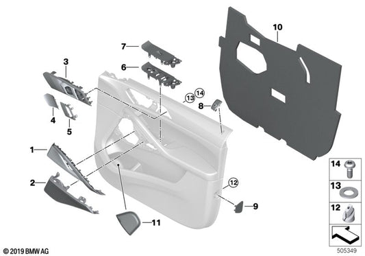 Genuine BMW 51428469126 G06 Decorative Strip, Door Front Right ALU TETRAGON (Inc. X6) | ML Performance US US Car Parts