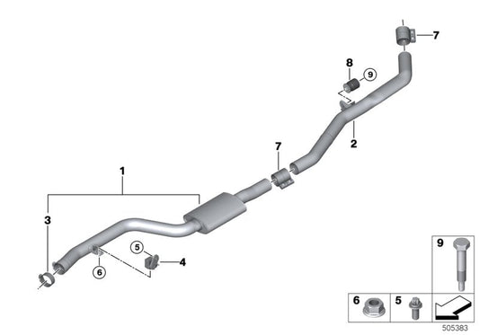 Genuine BMW 18307935428 G07 G05 G06 Front Muffler (Inc. X6 & X7 40iX) | ML Performance US US Car Parts
