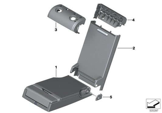 Genuine BMW 52207499166 G05 G06 Armrest Panel SCHWARZ (Inc. X5) | ML Performance US US Car Parts