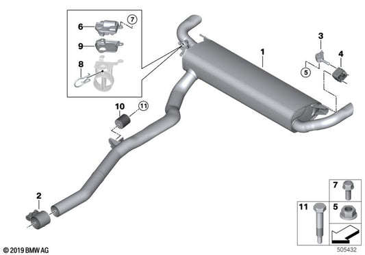 Genuine BMW 18308487381 G07 Rear Muffler With Exhaust Flap (Inc. X7 40iX) | ML Performance US US Car Parts