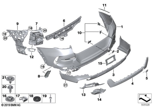 Genuine BMW 51128737299 G06 Bumper Trim Panel, Rear, Top X-LINE PMA (Inc. X6) | ML Performance US US Car Parts