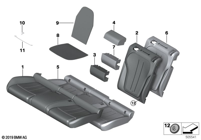 Genuine BMW 52207379024 F16 Cover, Backrest, Perforated Leather, Rgt NARQ COGNAC (Inc. X6) | ML Performance US US Car Parts