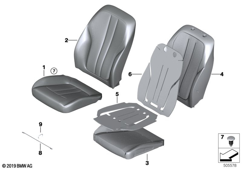 Genuine BMW 52107452351 G30 Imitat. Leather Cover F Basic Seat K8CY CAN.BEIGE (Inc. 520d ed, 520i 1.6 & 518d) | ML Performance US US Car Parts