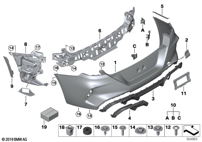 Genuine BMW 51128070742 F93 F92 F91 Trim Panel, Bumper, Rear, Bottom -M- (Inc. M8) | ML Performance US US Car Parts