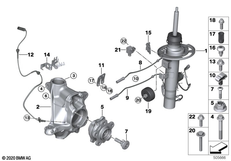 Genuine BMW 37106887934 Spring Strut Front Right Vdc
