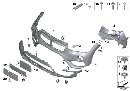 Genuine BMW 51117453562 TriCover, Bumper, Primed, Front (Inc. X1) | ML Performance US US Car Parts