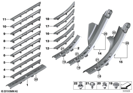 Genuine BMW 51478072327 G06 Insert Door Sill, Left Rear M (Inc. X6) | ML Performance US US Car Parts