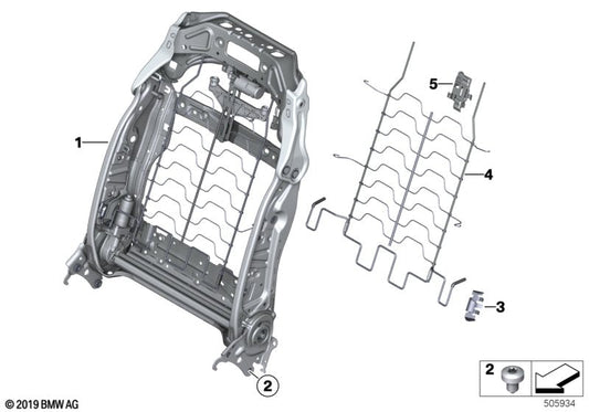 Genuine BMW 52107410472 G07 G06 Backrest Frame, Comfort Seat (Inc. 750i, 740LiX & 750dX) | ML Performance US US Car Parts