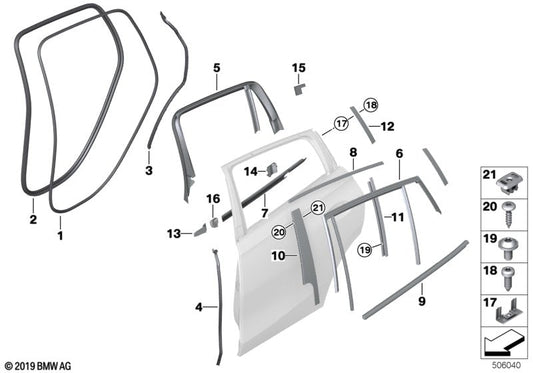 Genuine BMW 51357437792 G06 Trim Window Guide Rail Rear Right (Inc. X6) | ML Performance US US Car Parts