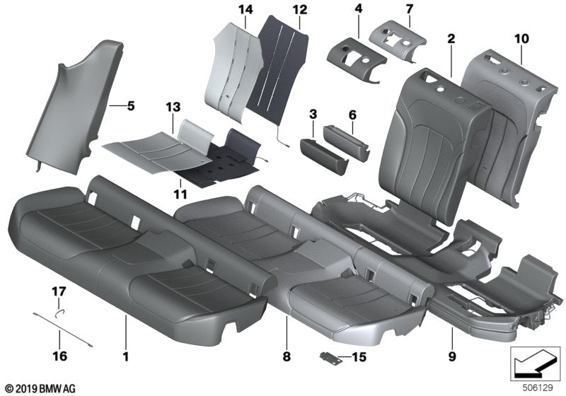 Genuine BMW 52207467838 G32 Seat Cover Leather ELF.WEISS (Inc. 640dX, 630dX & 630i) | ML Performance US US Car Parts