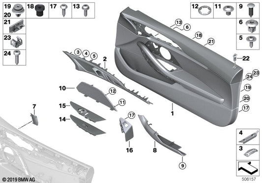 Genuine BMW 51416996171 G14 G16 G15 Cover Of Screw, Left COGNAC (Inc. 840dX, 840i & M850iX) | ML Performance US US Car Parts