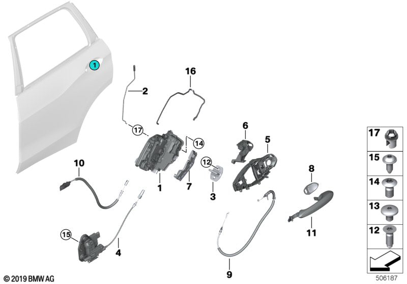 Genuine BMW 51227444675 G07 Automatic Soft Closing, Rear Left (Inc. X7) | ML Performance US US Car Parts