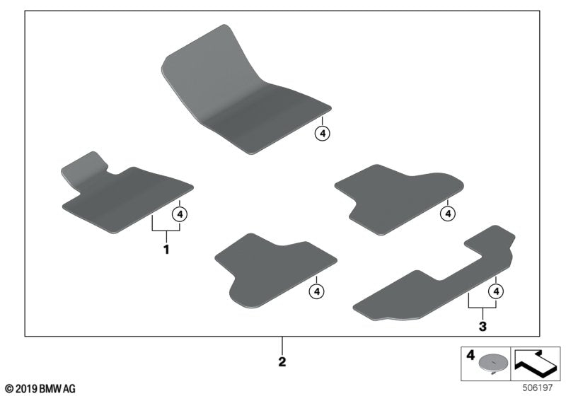 Genuine BMW 51478469925 G07 G05 G06 Floor Mat, Driver Side SCHWARZ -M- (Inc. X7 30dX, X5 25dX & X6 M50dX) | ML Performance US US Car Parts