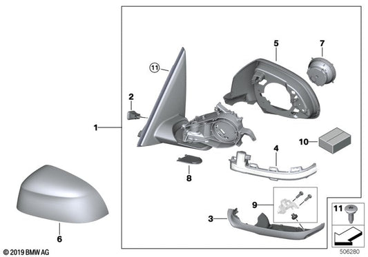 Genuine BMW 51168739197 G07 G05 G06 Ouside Mirror Shroud, Carbon, Left (Inc. X5 & X6 40i) | ML Performance US US Car Parts
