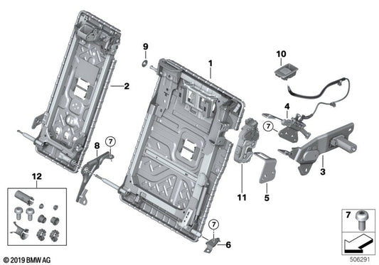 Genuine BMW 52207422662 G31 Bracket Backrest Inner Right (Inc. 530iX, 530d & 530i) | ML Performance US US Car Parts