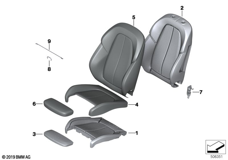 Genuine BMW 52107374833 F46 Cover Thigh Support OYSTER/GRAU (Inc. 228iX, X1 25iX & X2 28iX) | ML Performance US US Car Parts
