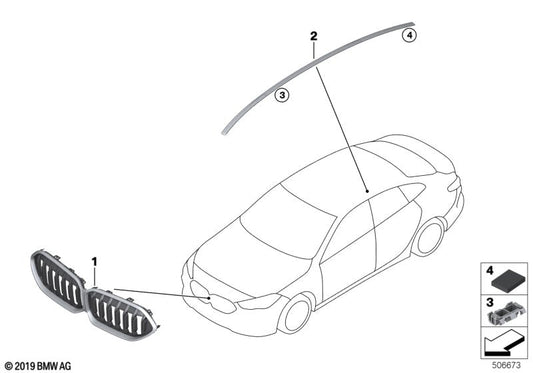 Genuine BMW 51137483123 F44 Molding, Roof Railing Left (Inc. 228iX, 220d & 218i) | ML Performance US US Car Parts