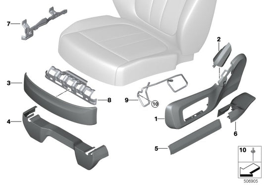 Genuine BMW 52208494771 G07 Trim, Seat Inner Left SCHWARZ (Inc. X7) | ML Performance US US Car Parts