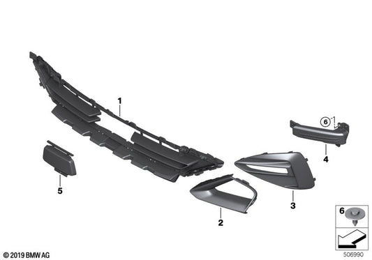 Genuine BMW 51117478674 F44 Grate Center Closed (Inc. 218i & 220d) | ML Performance US US Car Parts