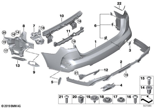 Genuine BMW 51128080704 F44 Cover, Tow Fitting, Rear, Primed MSP (Inc. 228iX, 220d & 218i) | ML Performance US US Car Parts