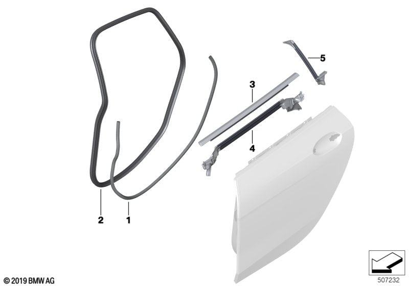 Genuine BMW 51357483139 F44 Window Well Strip, Outer, Door, Rear Lft SHADOWLINE (Inc. 228iX, M235iX & 218i) | ML Performance US US Car Parts