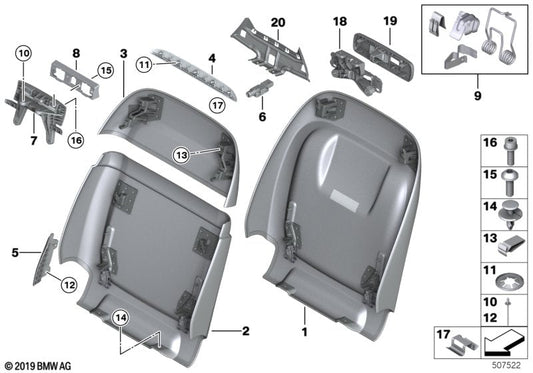 Genuine BMW 52107938702 G07 G05 G06 Convenience Trim Top Right CAN.BEIGE (Inc. X5) | ML Performance US US Car Parts