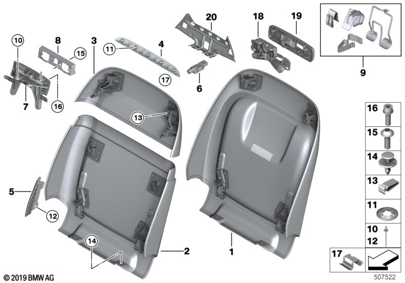 Genuine BMW 52107938704 G07 G05 G06 Convenience Trim Top Right ELFENBEINWEISS (Inc. X5 & X6 40i) | ML Performance US US Car Parts