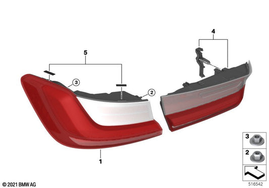 Genuine BMW 63215A3BC57 Tail Light, Tailgate Left
