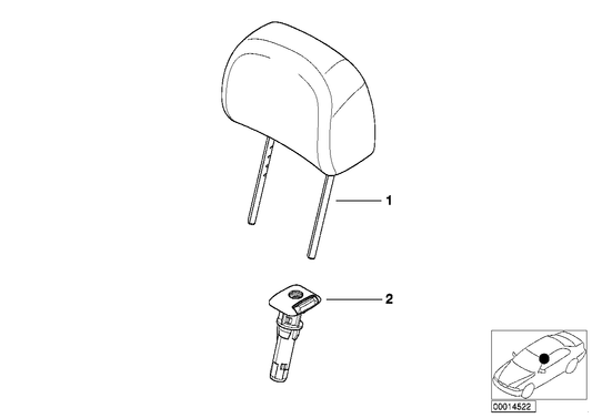 Genuine BMW 52107047007 E46 Head Rest Cloth ANTHRAZIT (Inc. 328i, 325xi & 330i) | ML Performance US US Car Parts