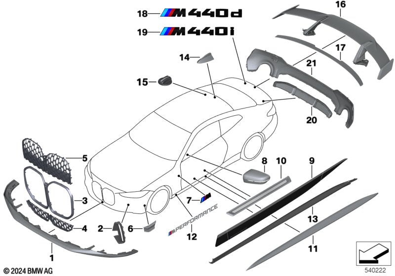 Genuine BMW 51192472782 Front Attachment In Carbon M PERFORMANCE