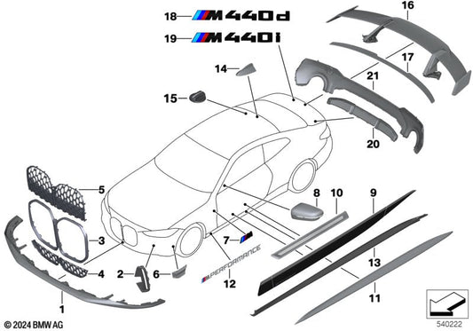 Genuine BMW 51192472782 Front Attachment In Carbon M PERFORMANCE